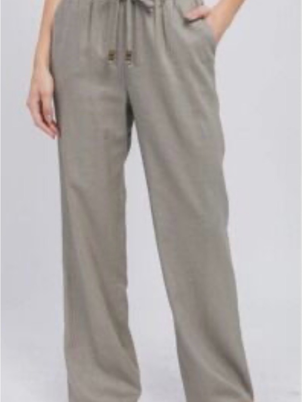 Love Tree Wide Leg Linen-Blend Pants - Olive